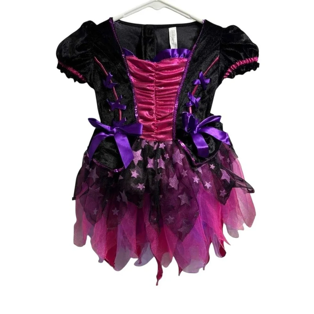 Sparkle Witch Light Up Black Pink Cute  Dress Up Halloween Toddler 3-4 - Picture 7 of 7